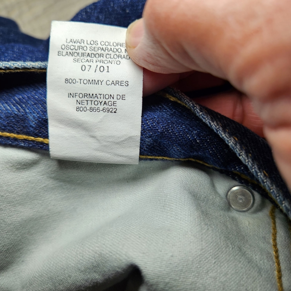 Vtg Tommy Hilfiger Jeans Sz 5 Split Flare Bell Bottom Medium Wash Mid Rise Y2K - Picture 7 of 14